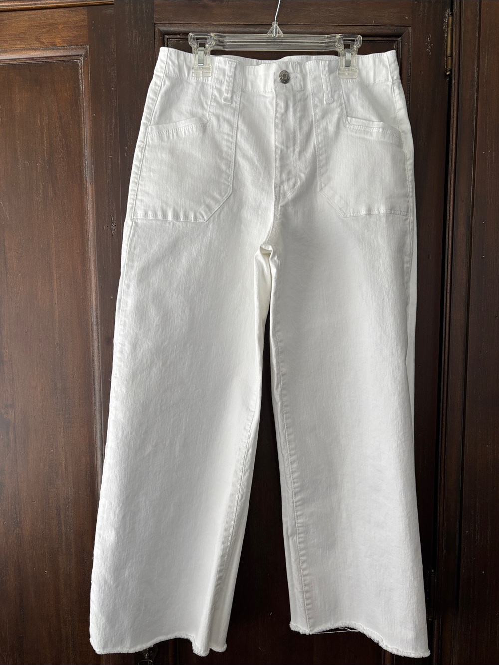 Kensie White Cropped Wide-Leg Jeans size 6